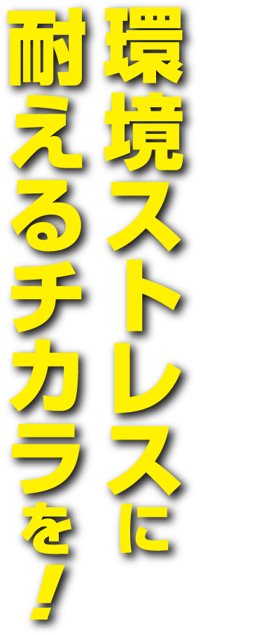 高温・低温・乾燥・日照不足・霜害・塩害　環境ストレスに耐えるチカラを!