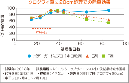 ボデーガード®プロの難防除多年生雑草に対する効果