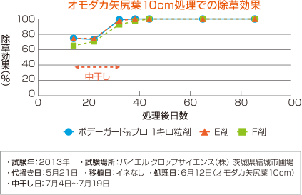 ボデーガード®プロの難防除多年生雑草に対する効果