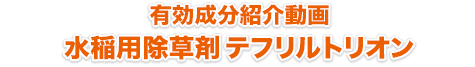 有効成分紹介動画 水稲用除草剤 テフリルトリオン