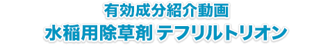 有効成分紹介動画 水稲用除草剤 テフリルトリオン