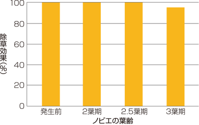 フェントラザミドのノビエに対する除草効果