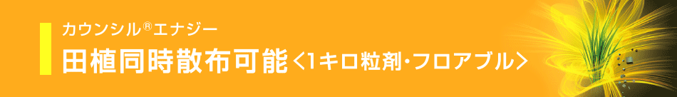 田植同時散布可能＜１キロ粒剤・フロアブル＞