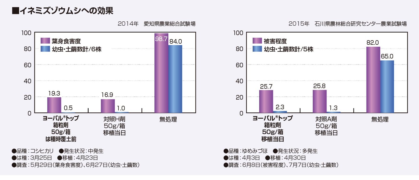 イネミズゾウムシへの効果