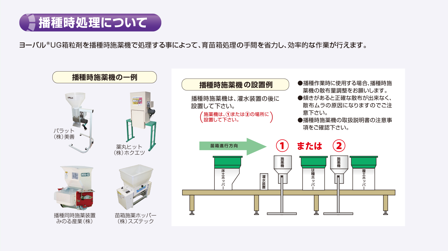 播種時処理について