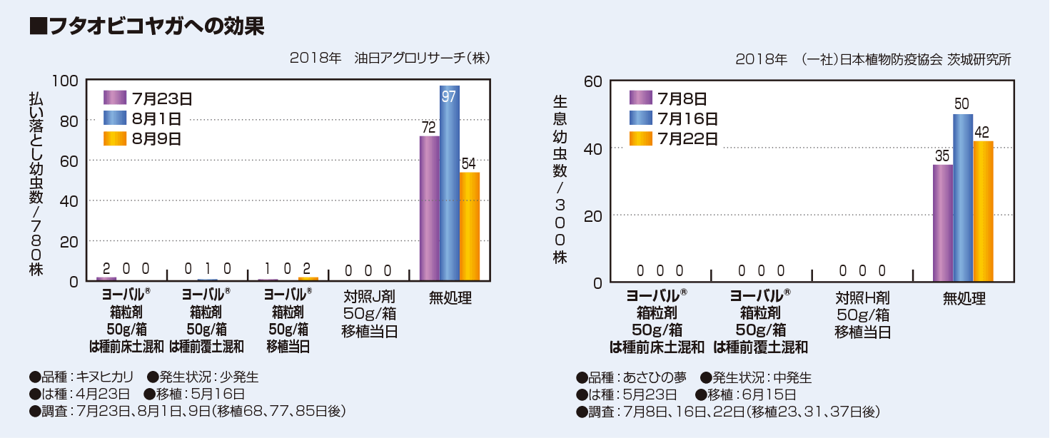 フタオビコヤガへの効果